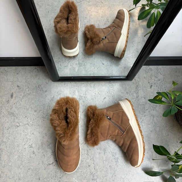 Brun vinterstøvel med mykt fôr og god støtdemping