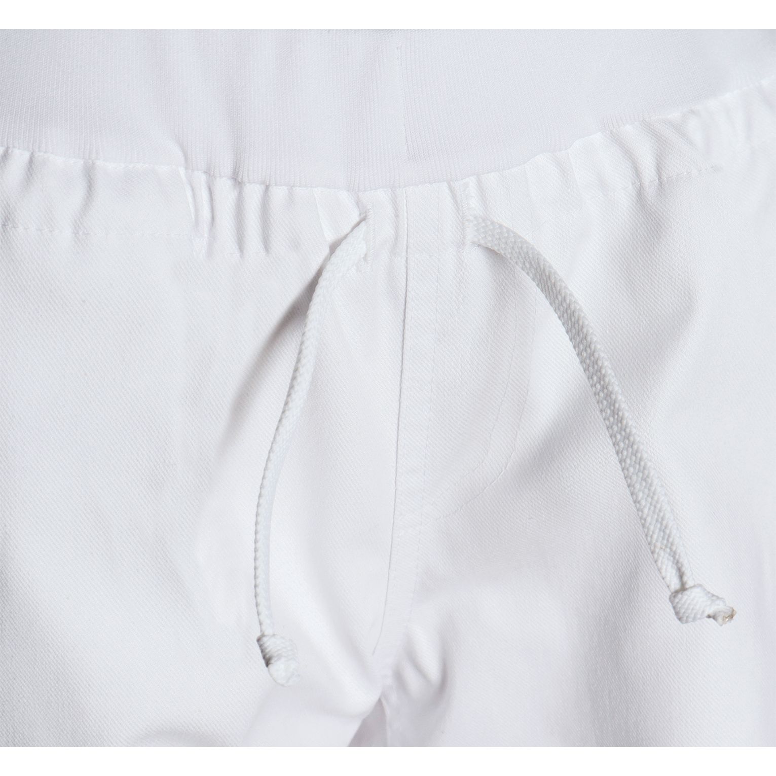 Nybo Hvite Unisex Harmonybukser, Pull-on, Stretch, Slankende Passform