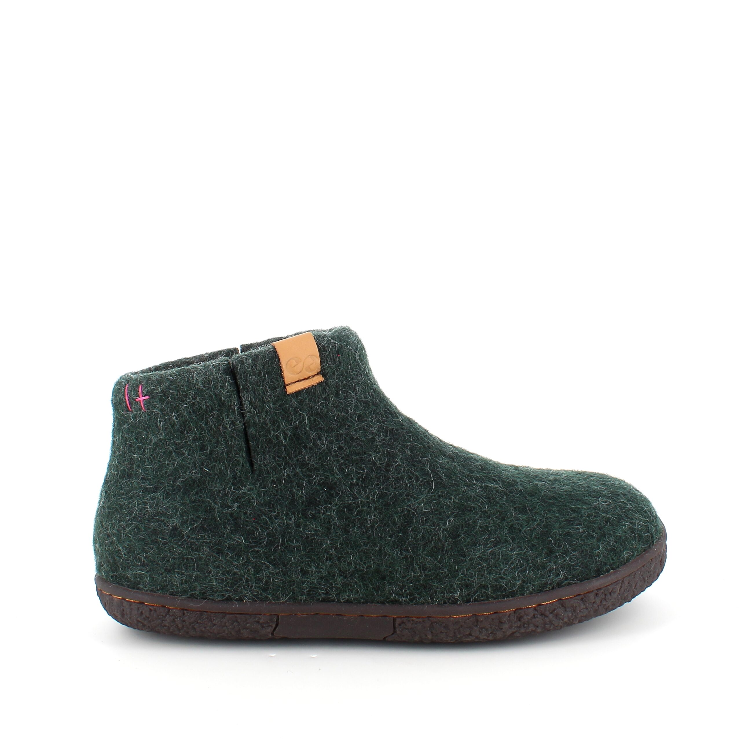 Høy grønn hjemmesko i ull med sklisikker såle fra Green Comfort