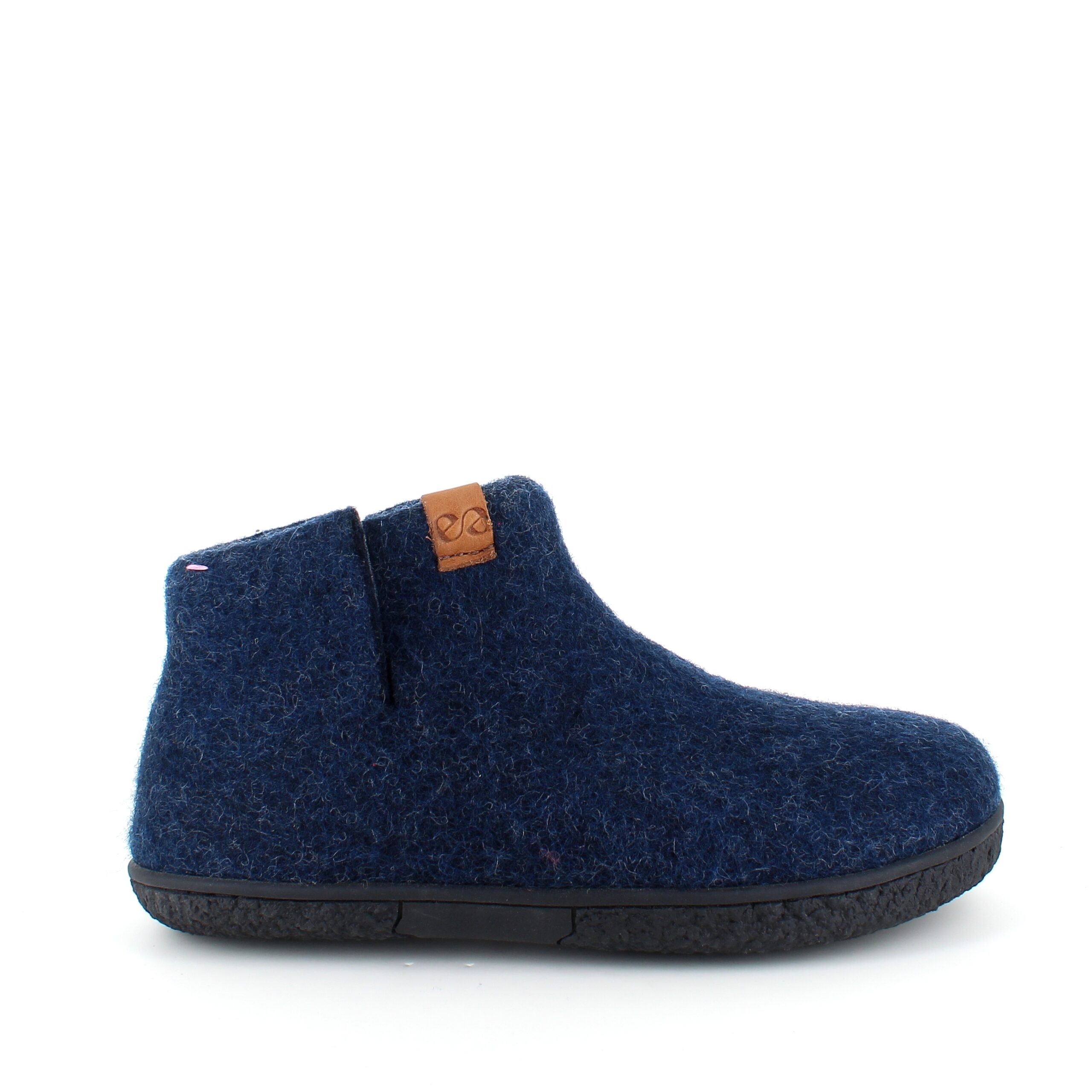 Høy marineblå hjemmesko i ull med sklihemmende såler fra Green Comfort