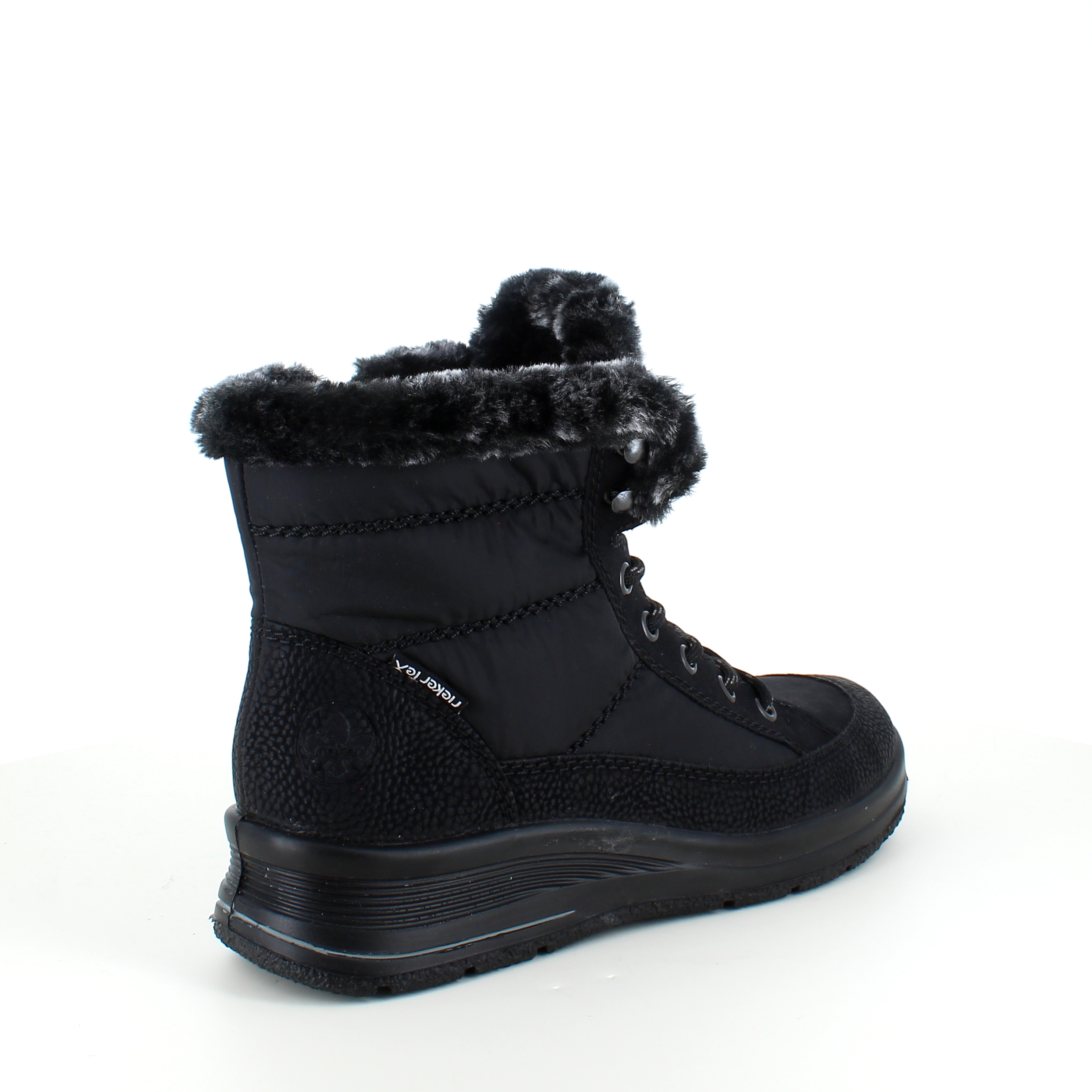 Varm vinterstøvel fra Rieker med imitert pelskant