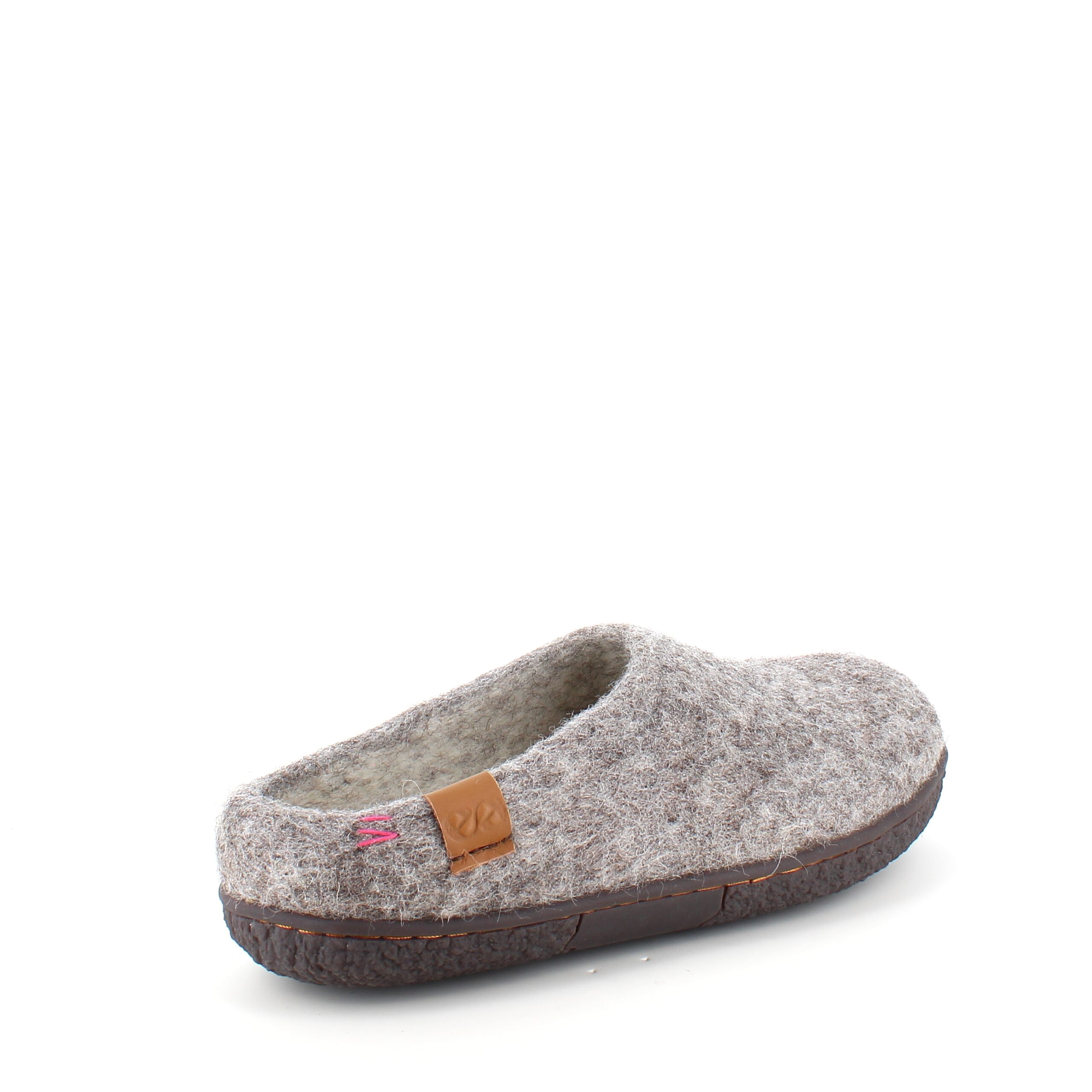 Lysegrå hjemmesko i ull med sklisikre såler fra Green Comfort