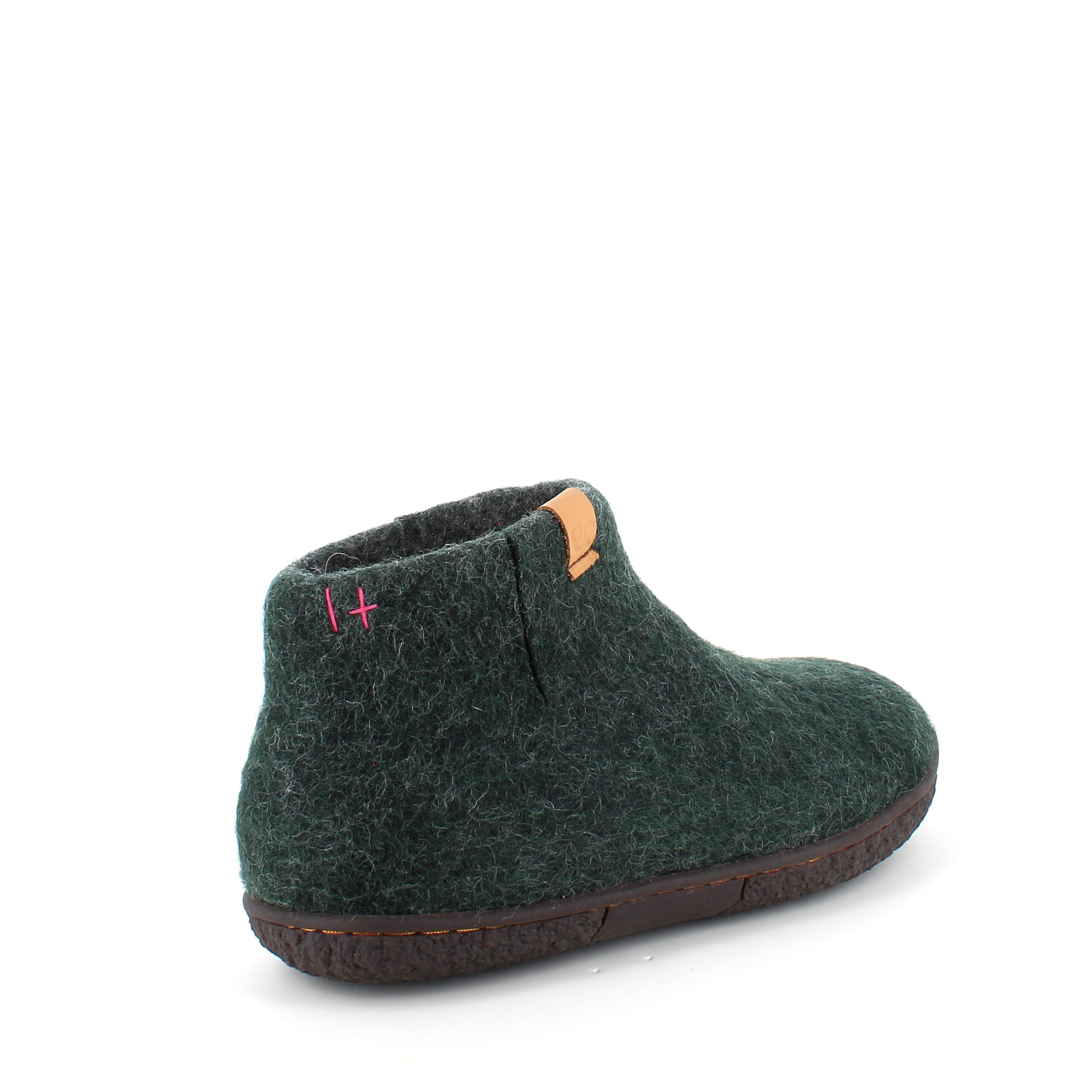 Høy grønn hjemmesko i ull med sklisikker såle fra Green Comfort