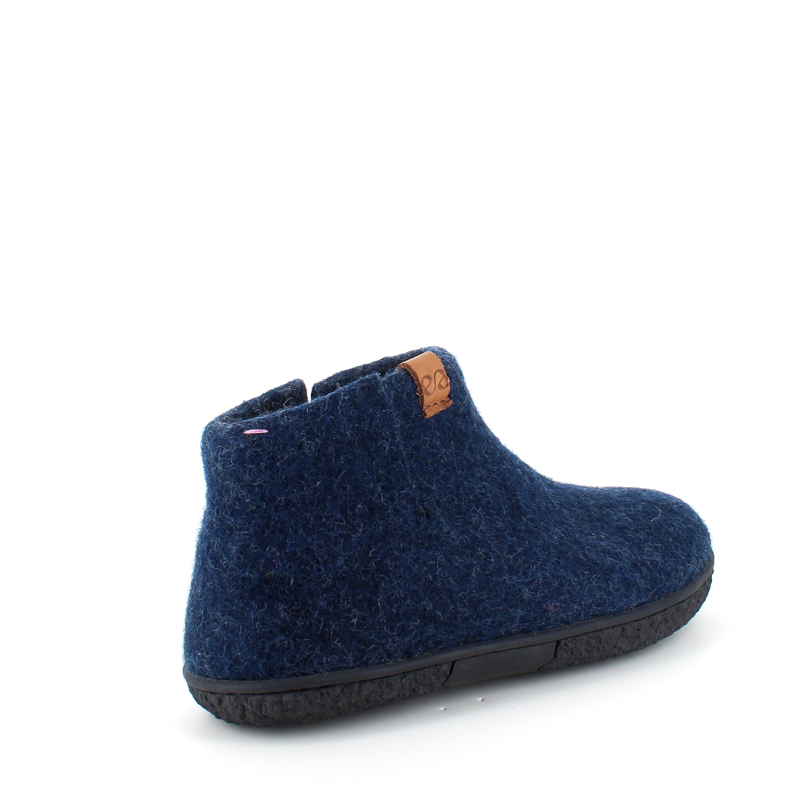 Høy marineblå hjemmesko i ull med sklihemmende såler fra Green Comfort