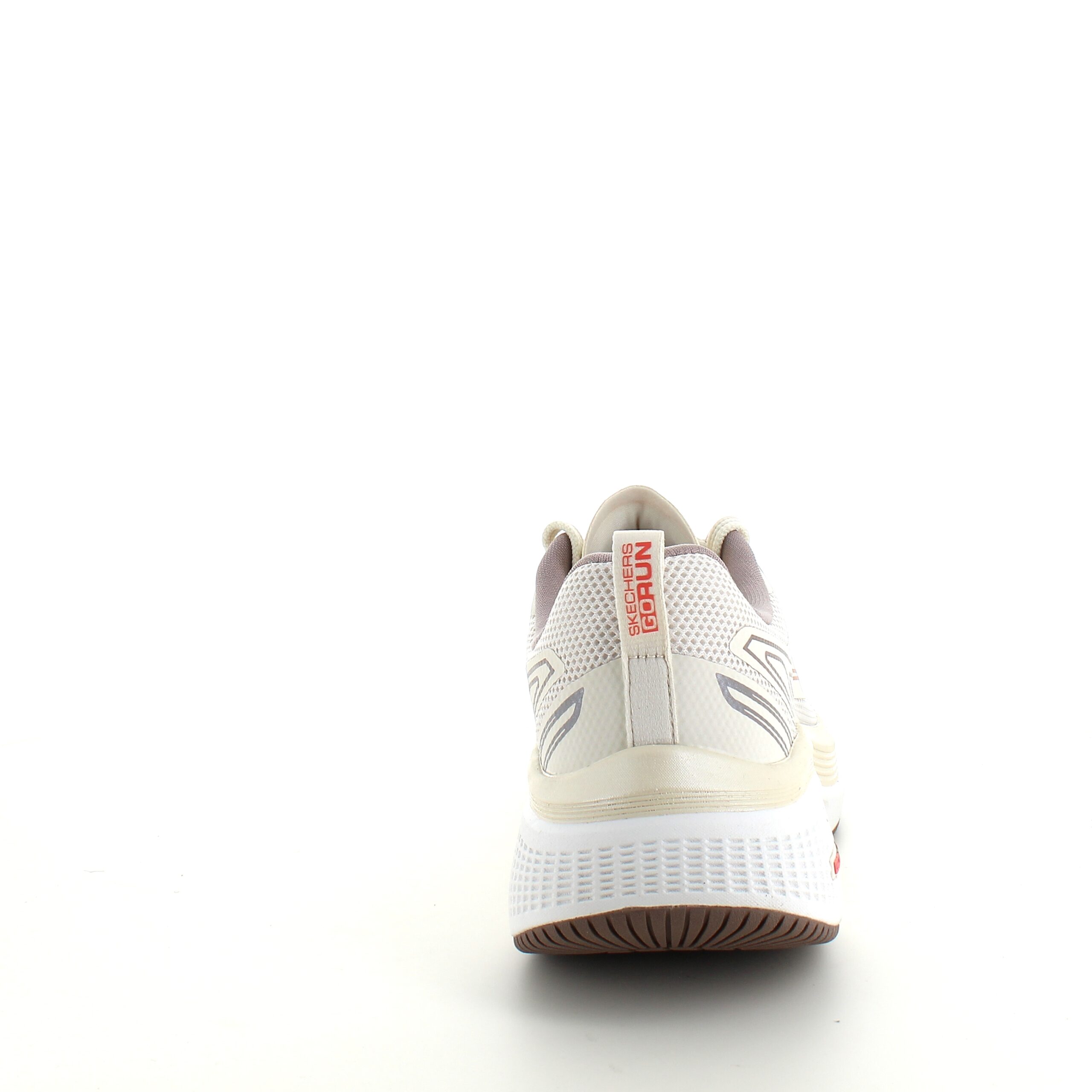 Ultralett hvit Skecherssko med effektiv støtdemping og stiv rulling