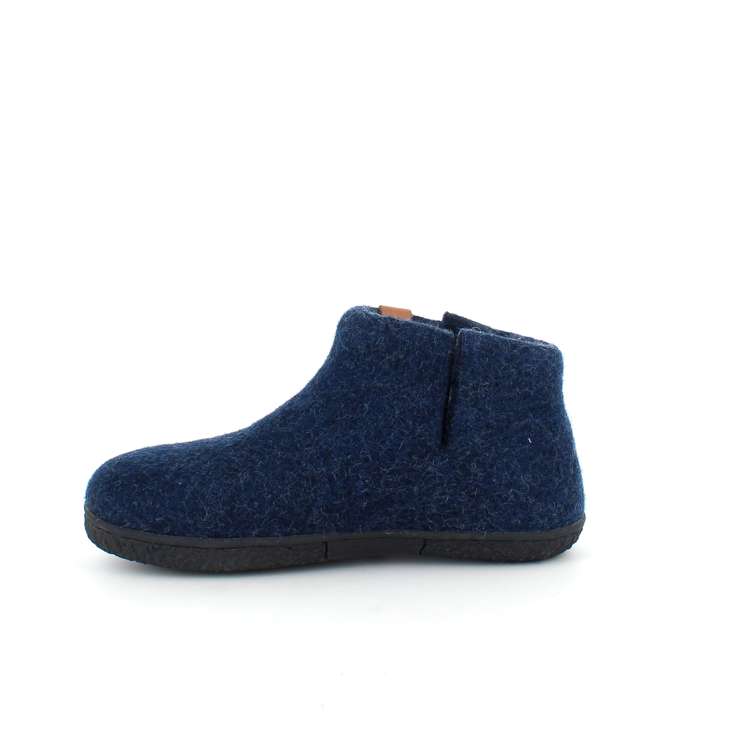 Høy marineblå hjemmesko i ull med sklihemmende såler fra Green Comfort