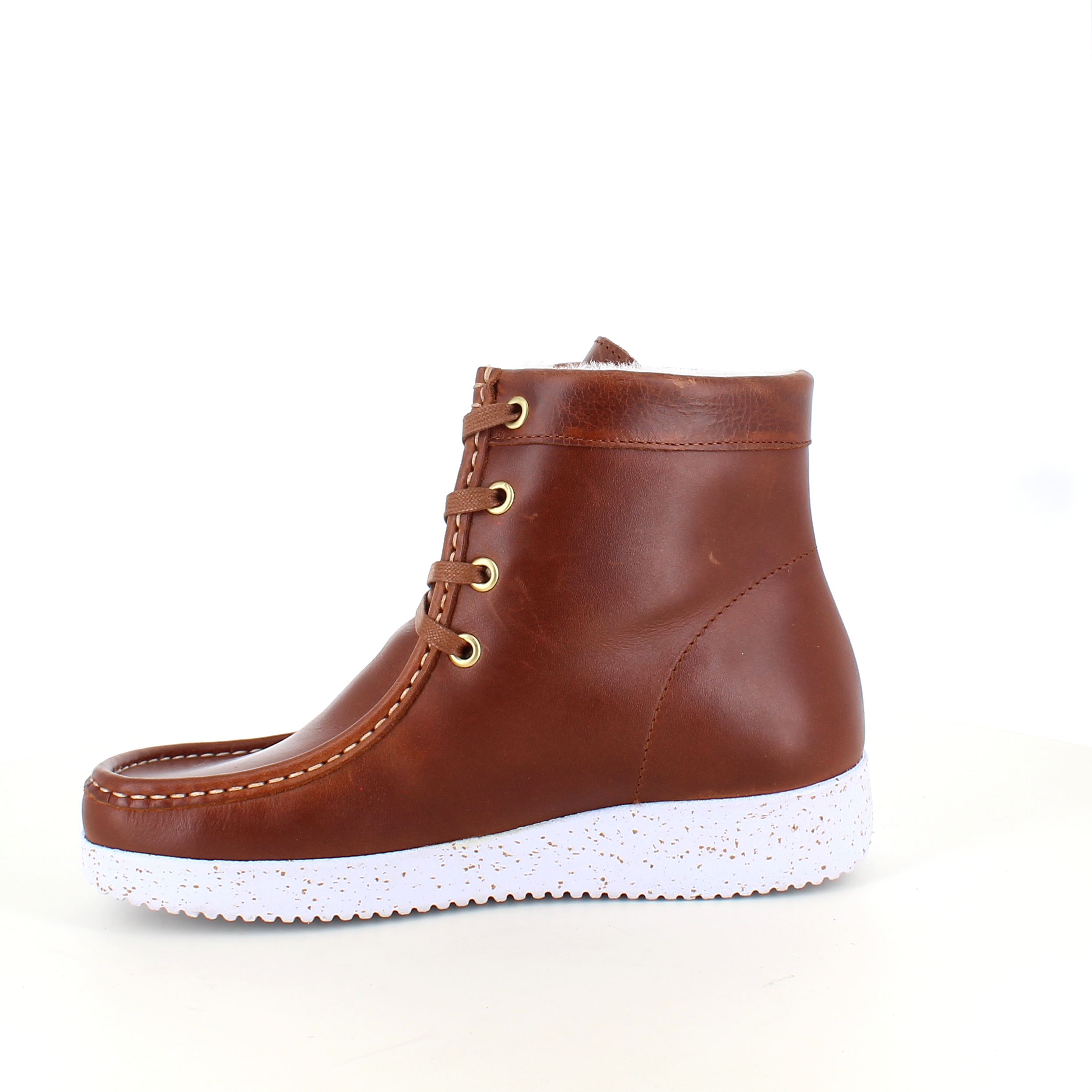 Brun lærstøvel fra Nature foret med ull