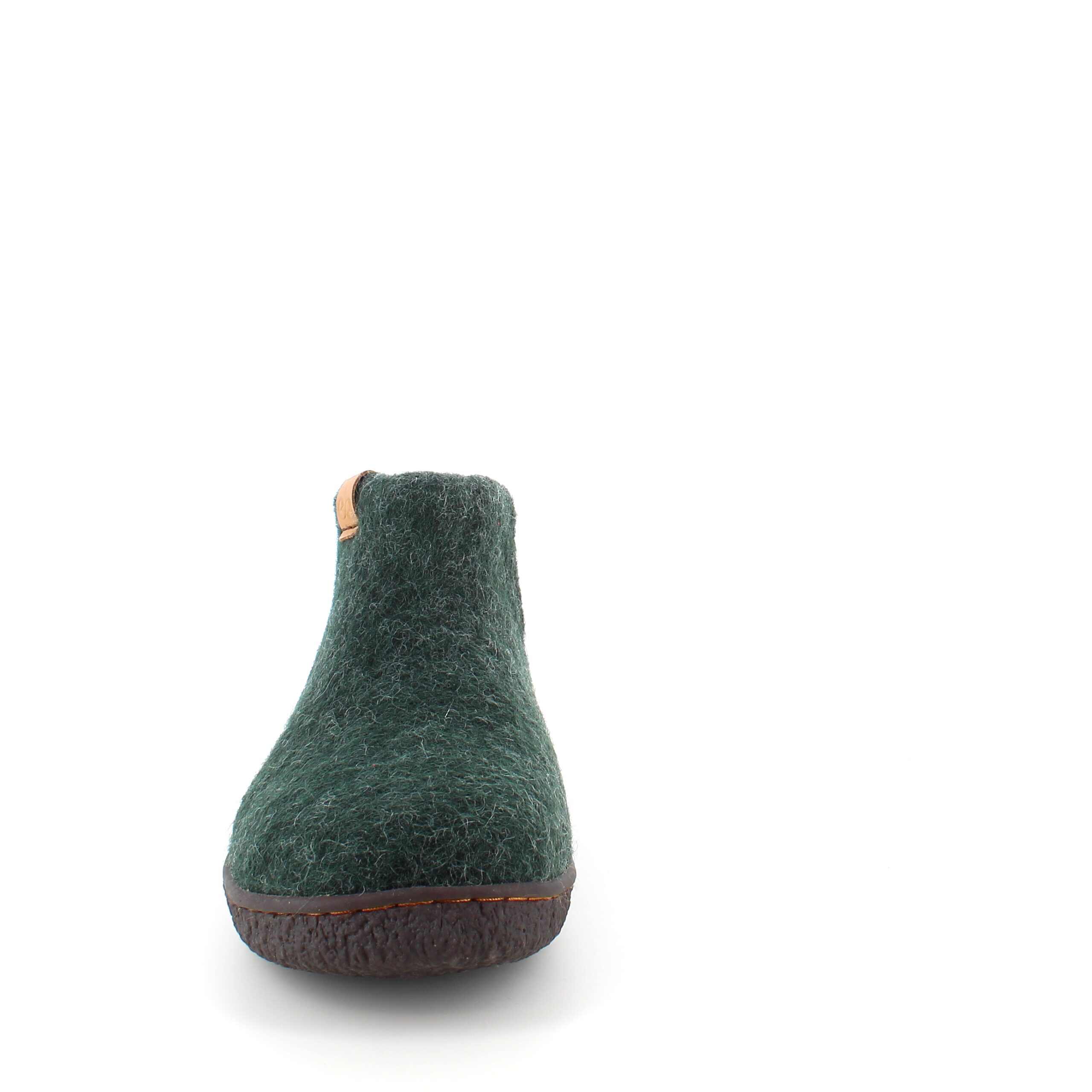 Høy grønn hjemmesko i ull med sklisikker såle fra Green Comfort