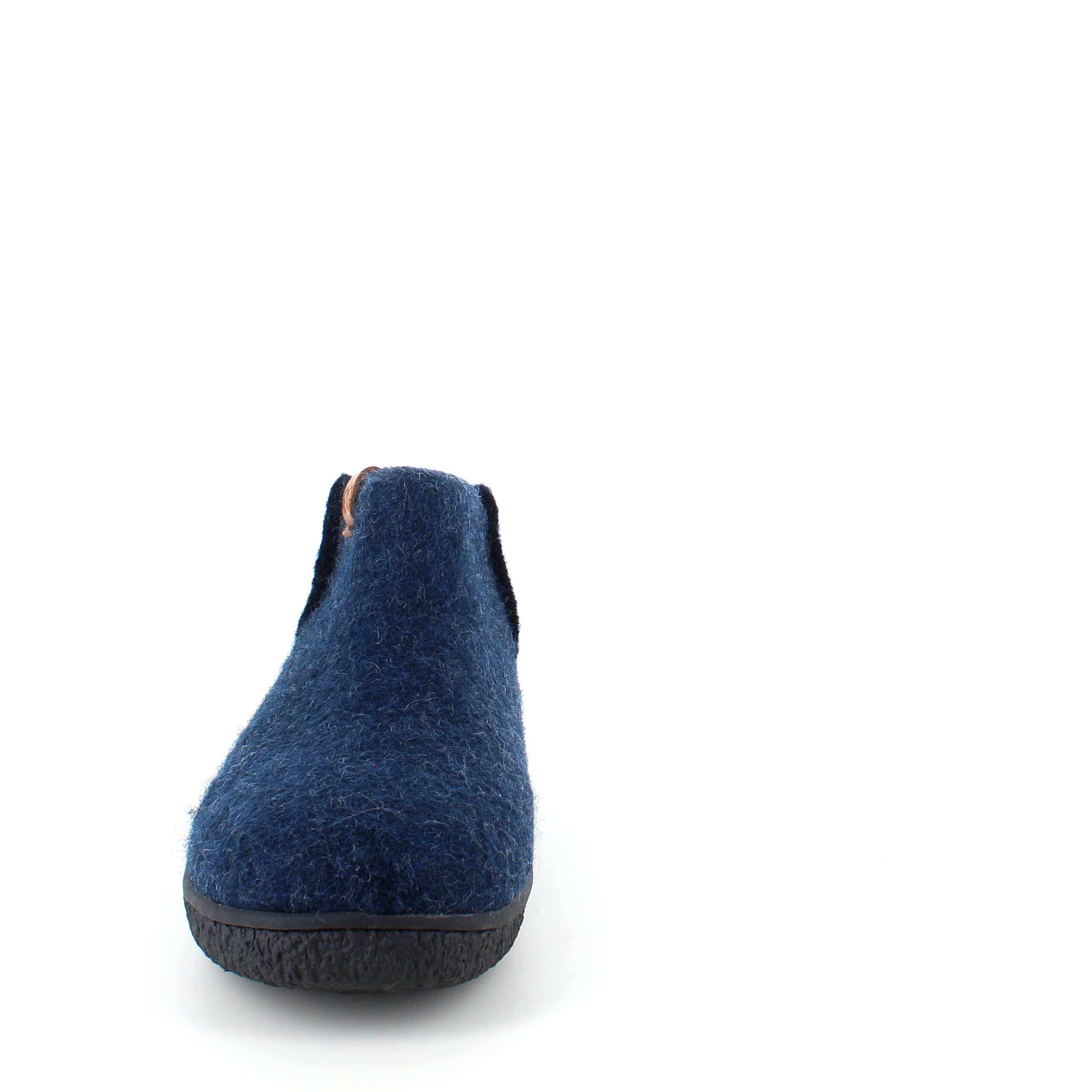 Høy marineblå hjemmesko i ull med sklihemmende såler fra Green Comfort