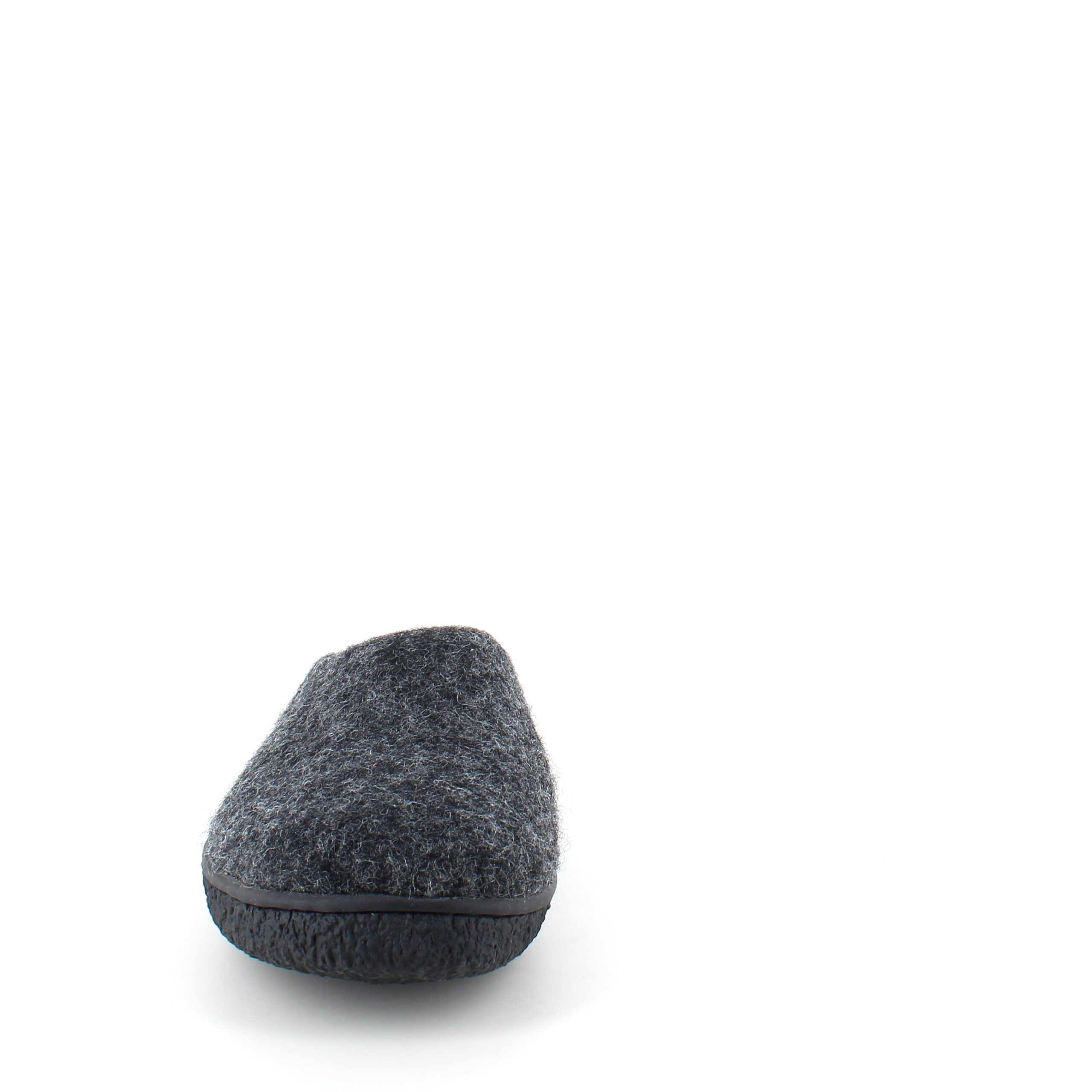 Lav mørk grå tøffel i ull med sklisikre såler fra Green Comfort