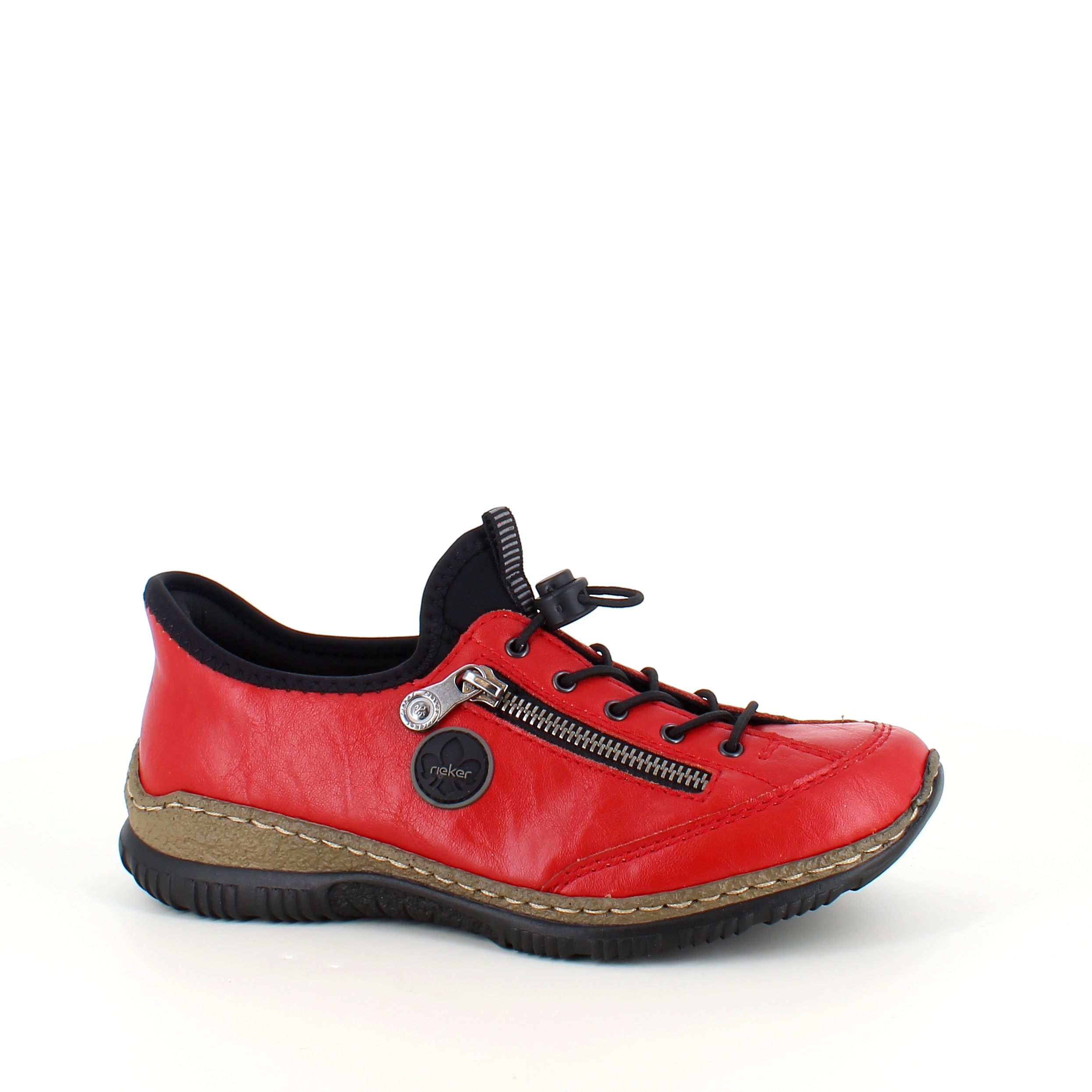 Rød slip-in sko fra Rieker