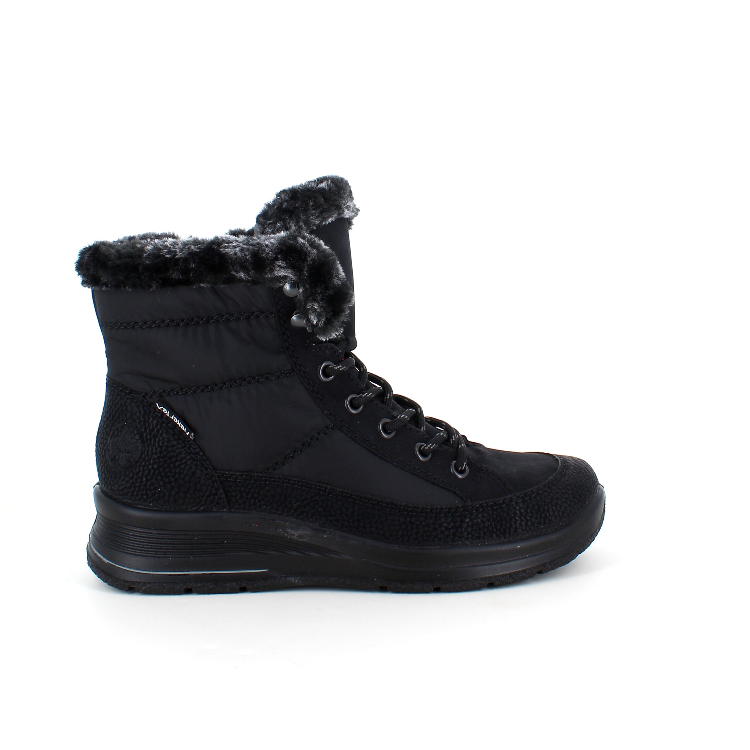 Varm vinterstøvel fra Rieker med imitert pelskant