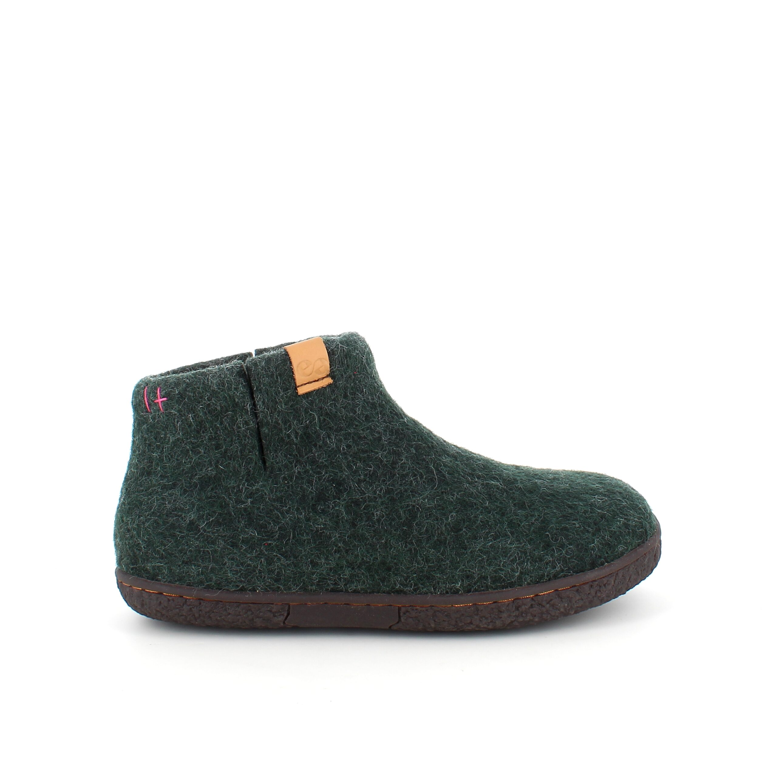 Høy grønn hjemmesko i ull med sklisikker såle fra Green Comfort