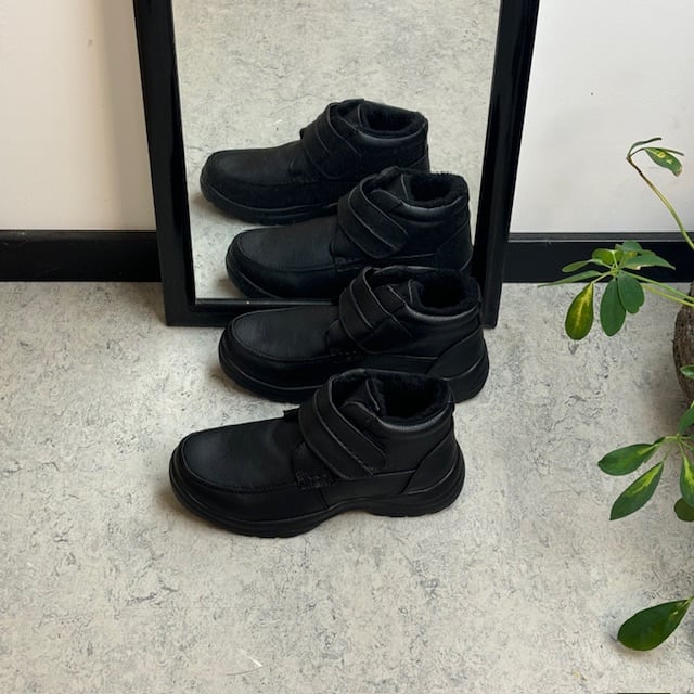 Herre vinterstøvel med borrelås og bred åpning