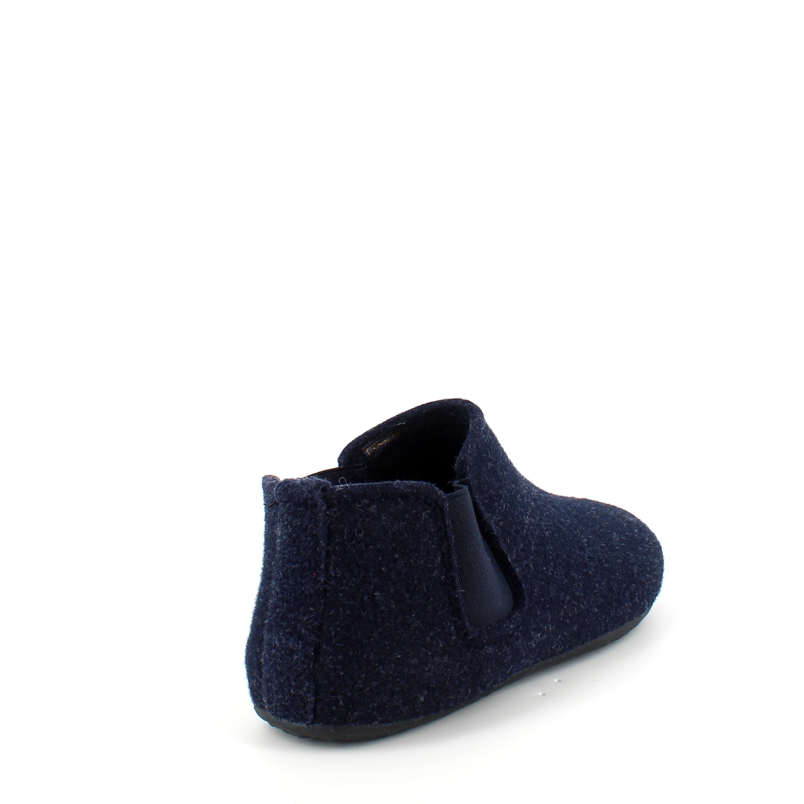 Mørkeblå filtede tøfler med god bredde og uttakbar innersåle