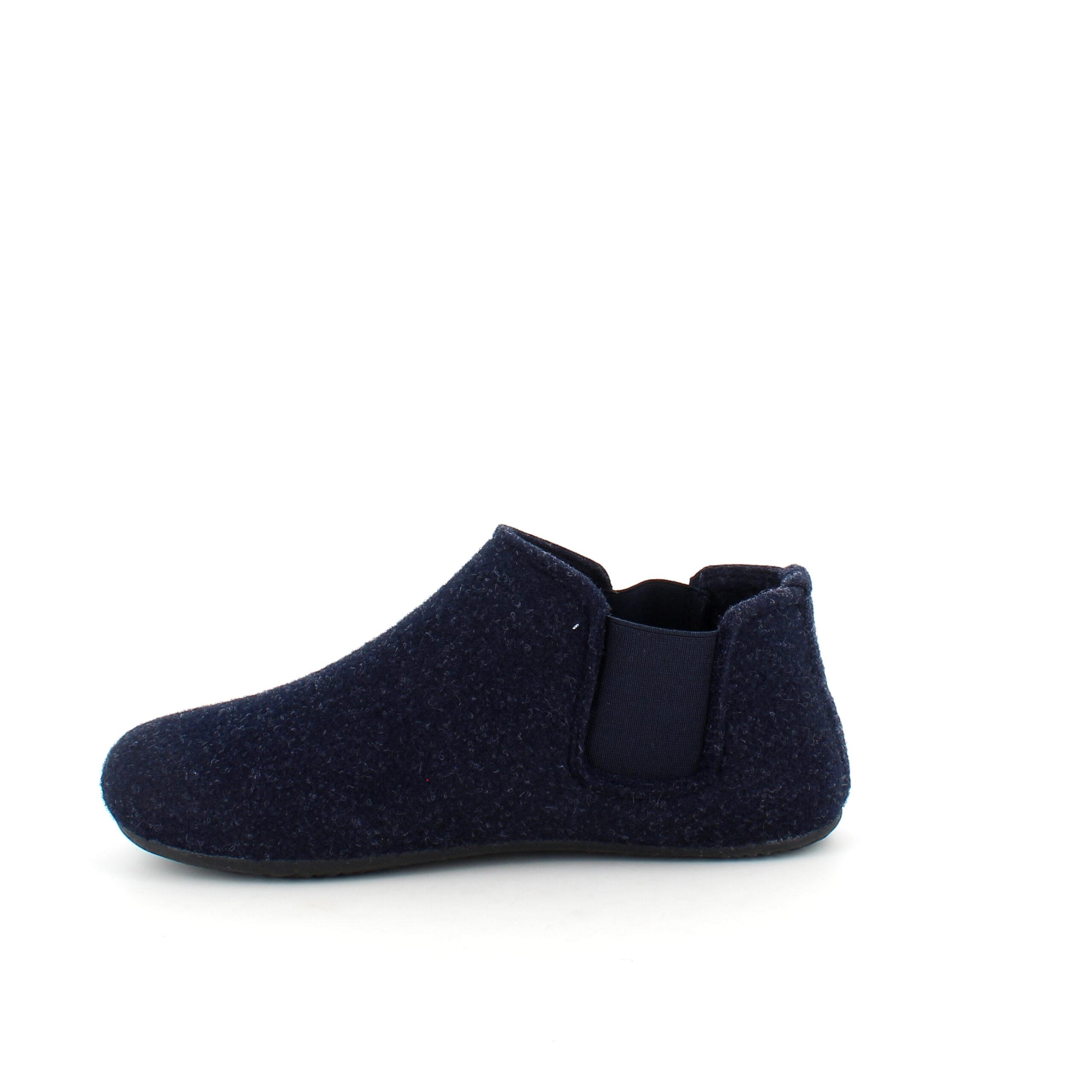 Mørkeblå filtede tøfler med god bredde og uttakbar innersåle