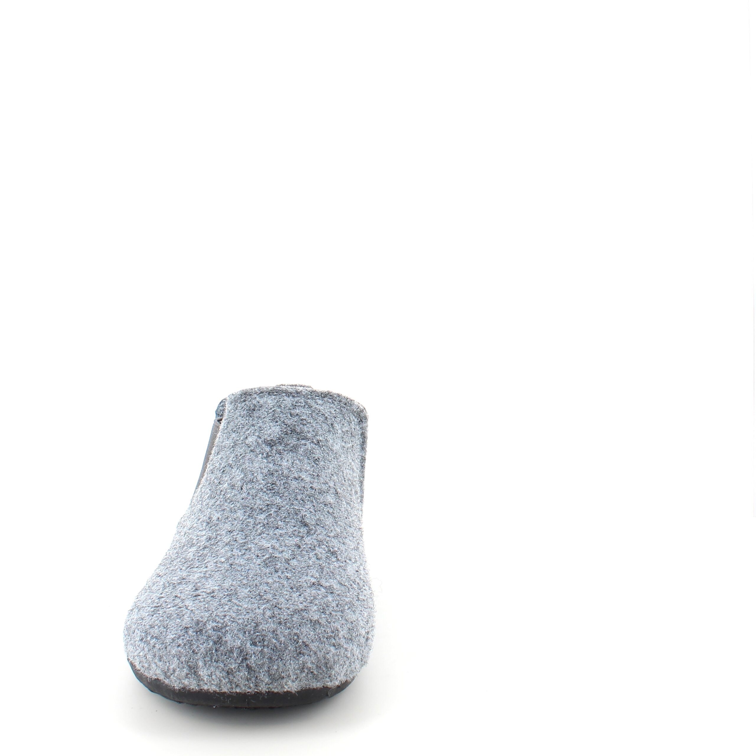 Grå filttøfler med god bredde og uttakbar innleggssåle