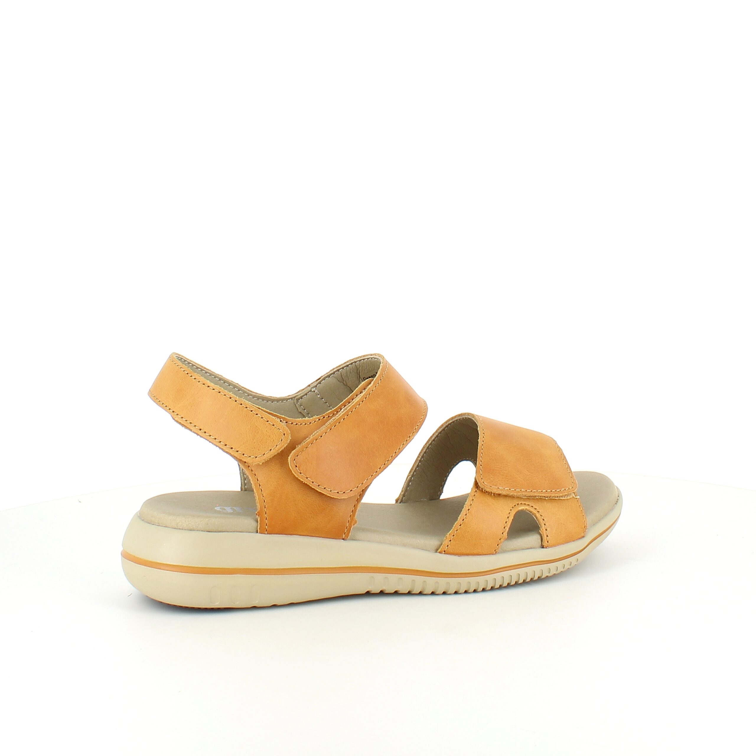 Gul skinnsandal fra Green Comfort