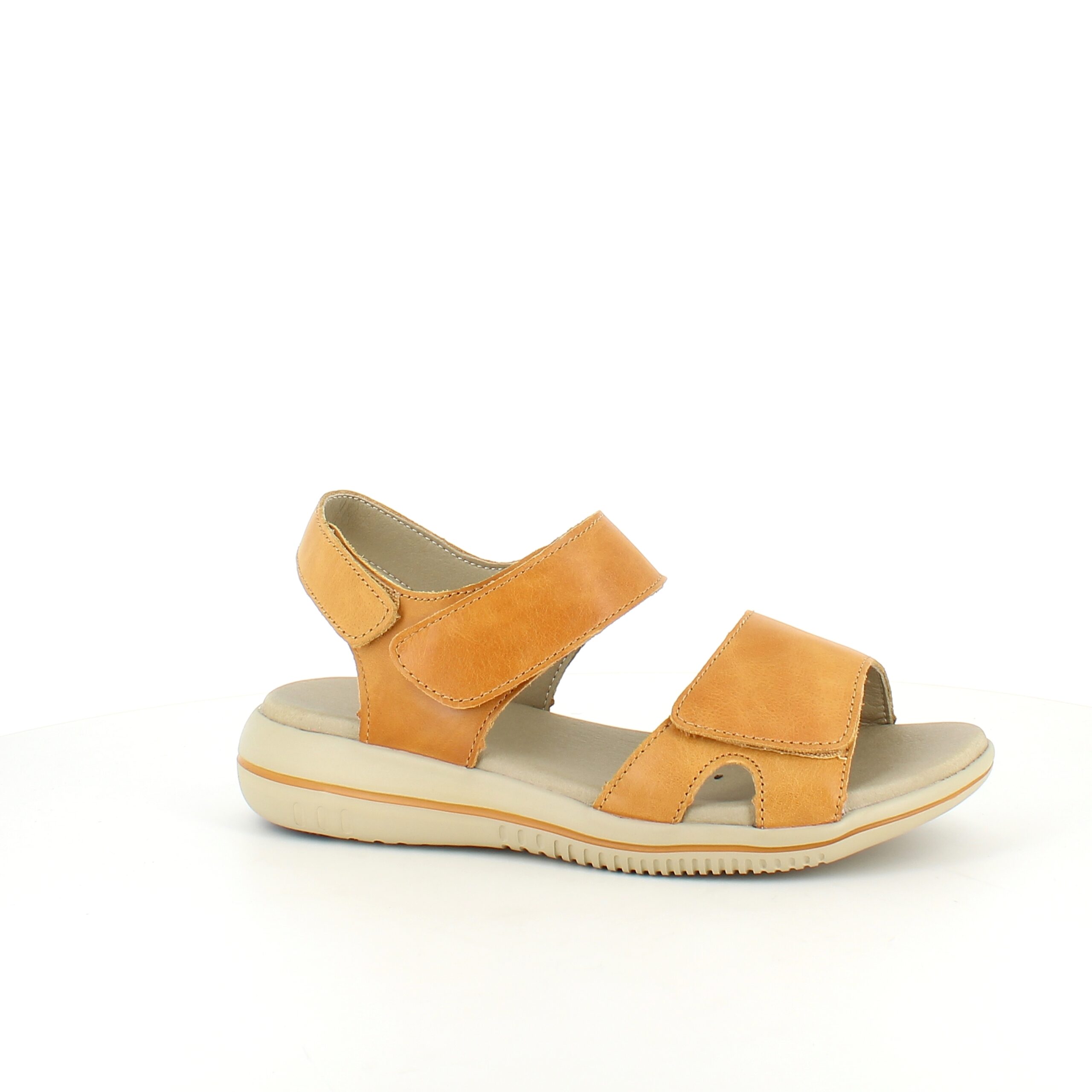 Gul skinnsandal fra Green Comfort