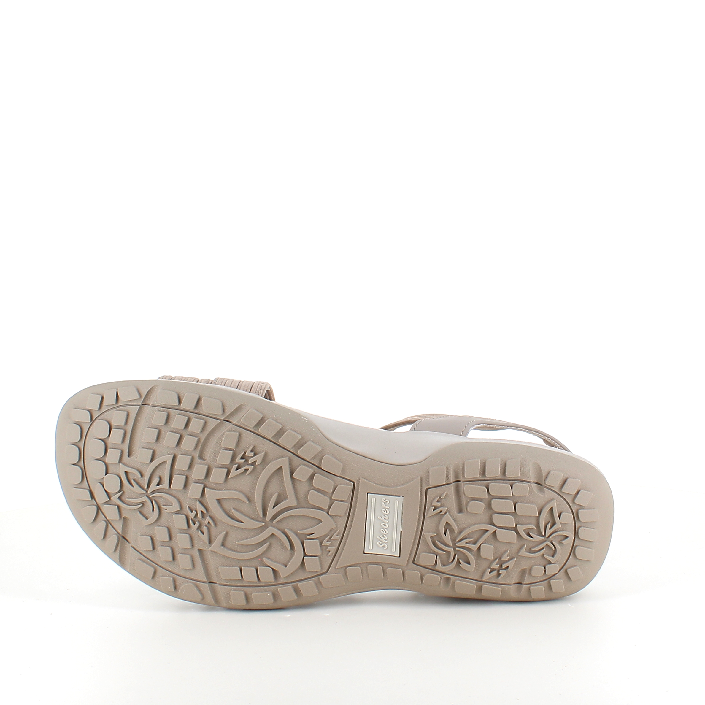 Beige Skechers sandal med elastiske stropper