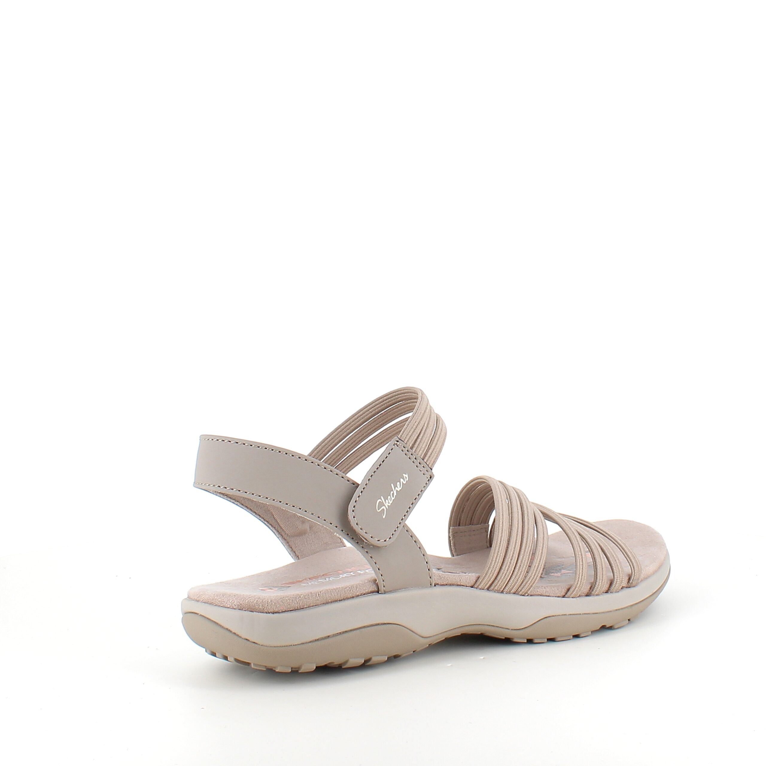 Beige Skechers sandal med elastiske stropper