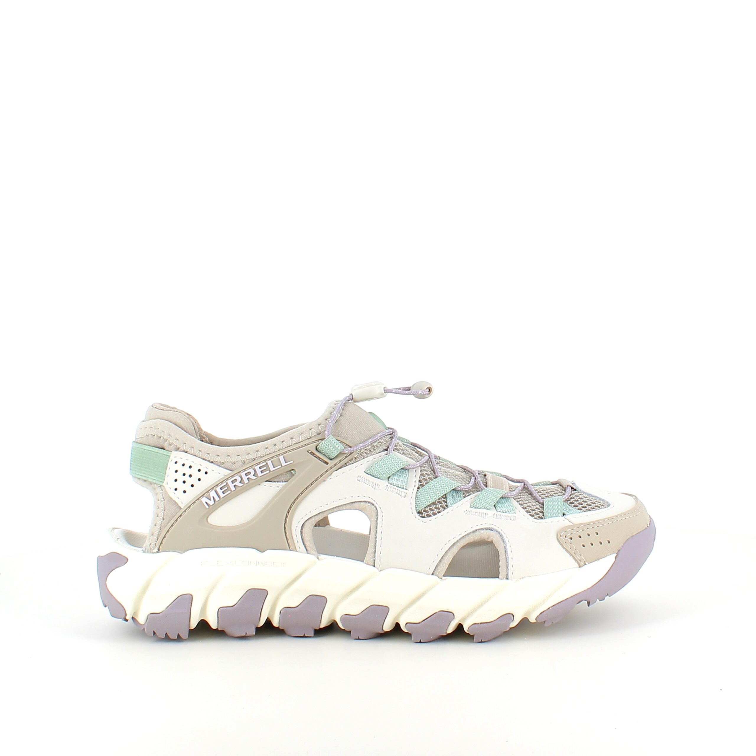 Merrell damesandal, lukket modell, god bredde.