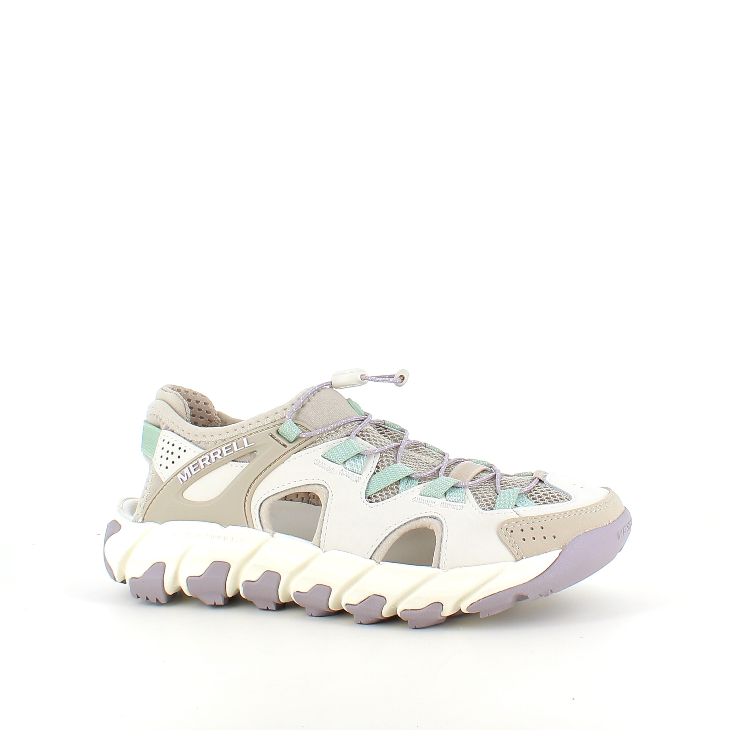 Merrell damesandal, lukket modell, god bredde.