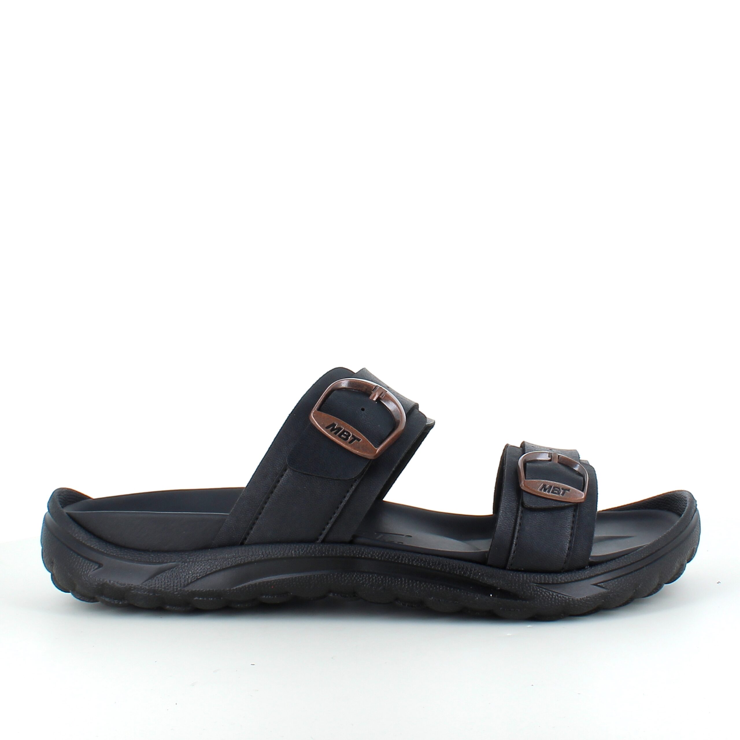 Sort herre slip on sandal fra MBT med ergonomisk fotseng