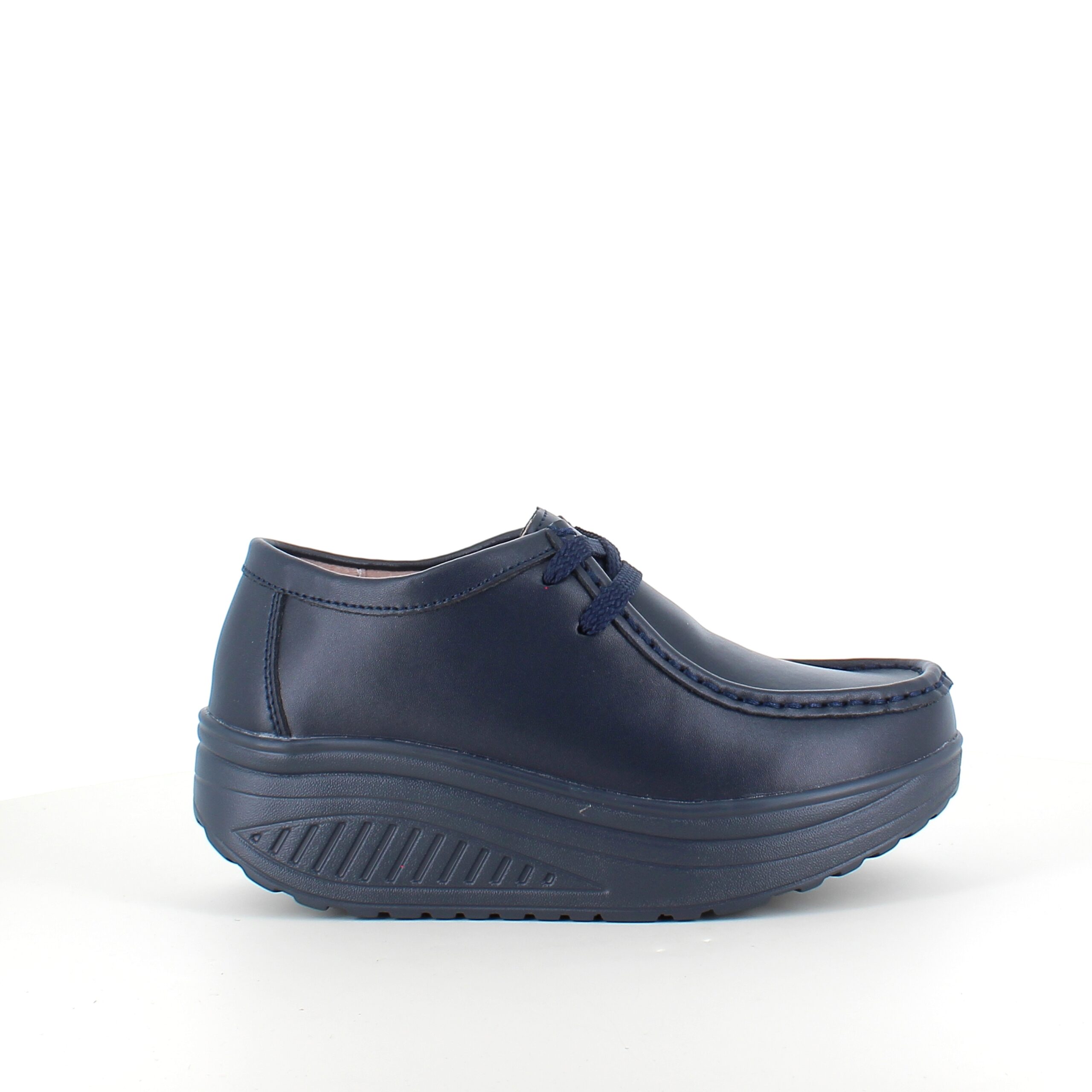 Marinefargede skinnsko med rullsko og svangstøtte