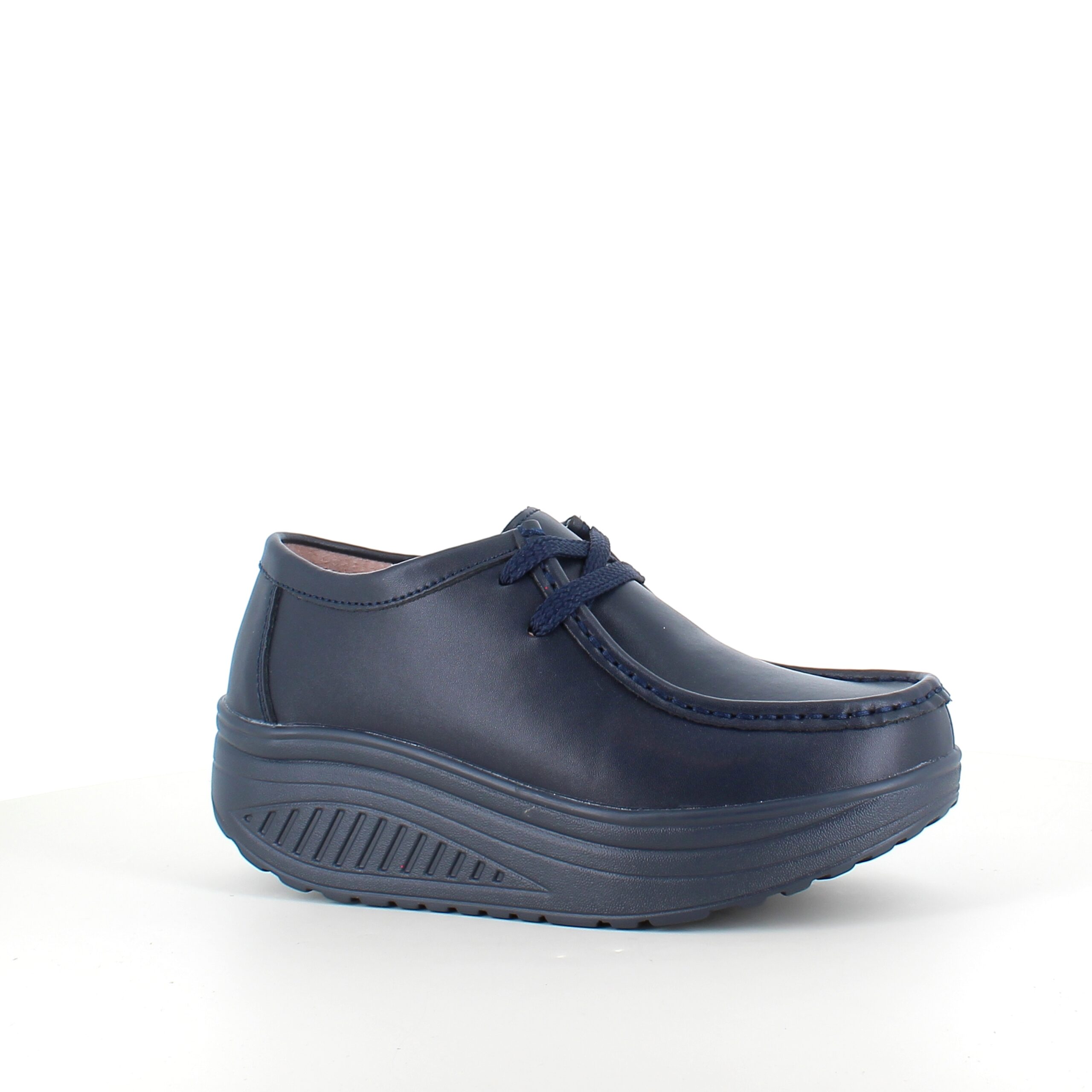 Marinefargede skinnsko med rullsko og svangstøtte