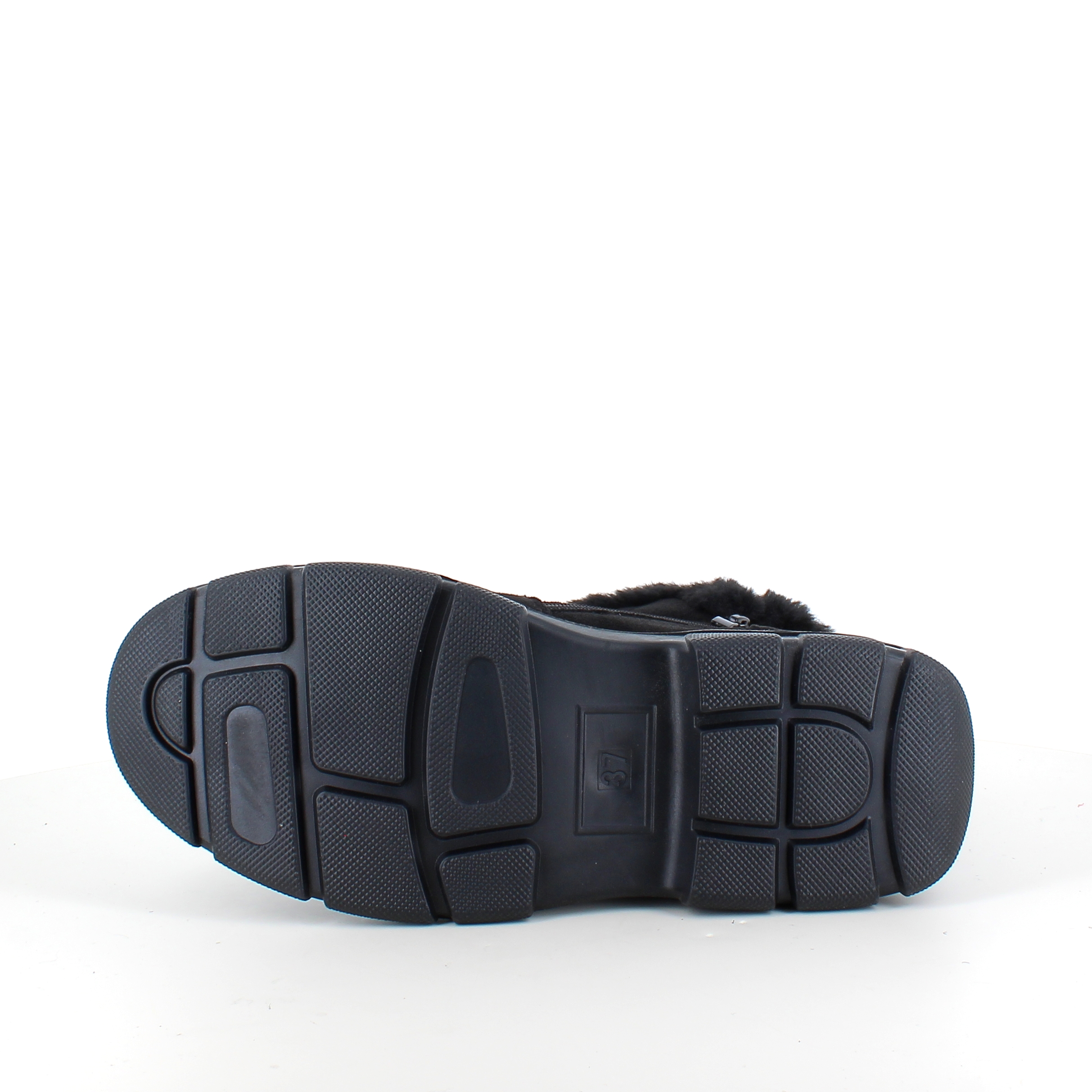 Svart damestøvel med varmt fôr og glidelås