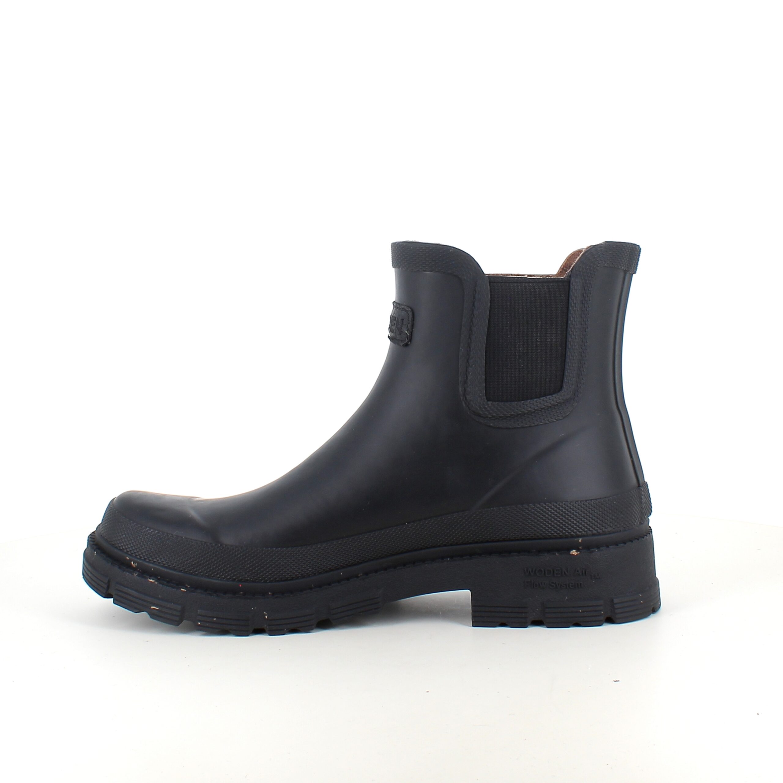 Klassisk svart Woden gummistøvel med kort skaft