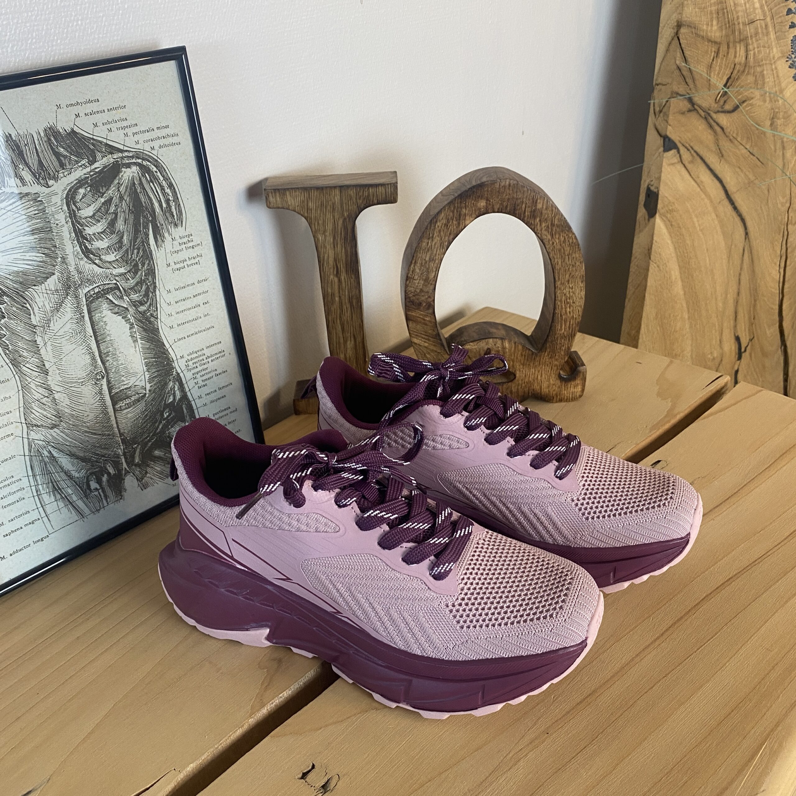 Rosa komfortsko med støtdempende såle