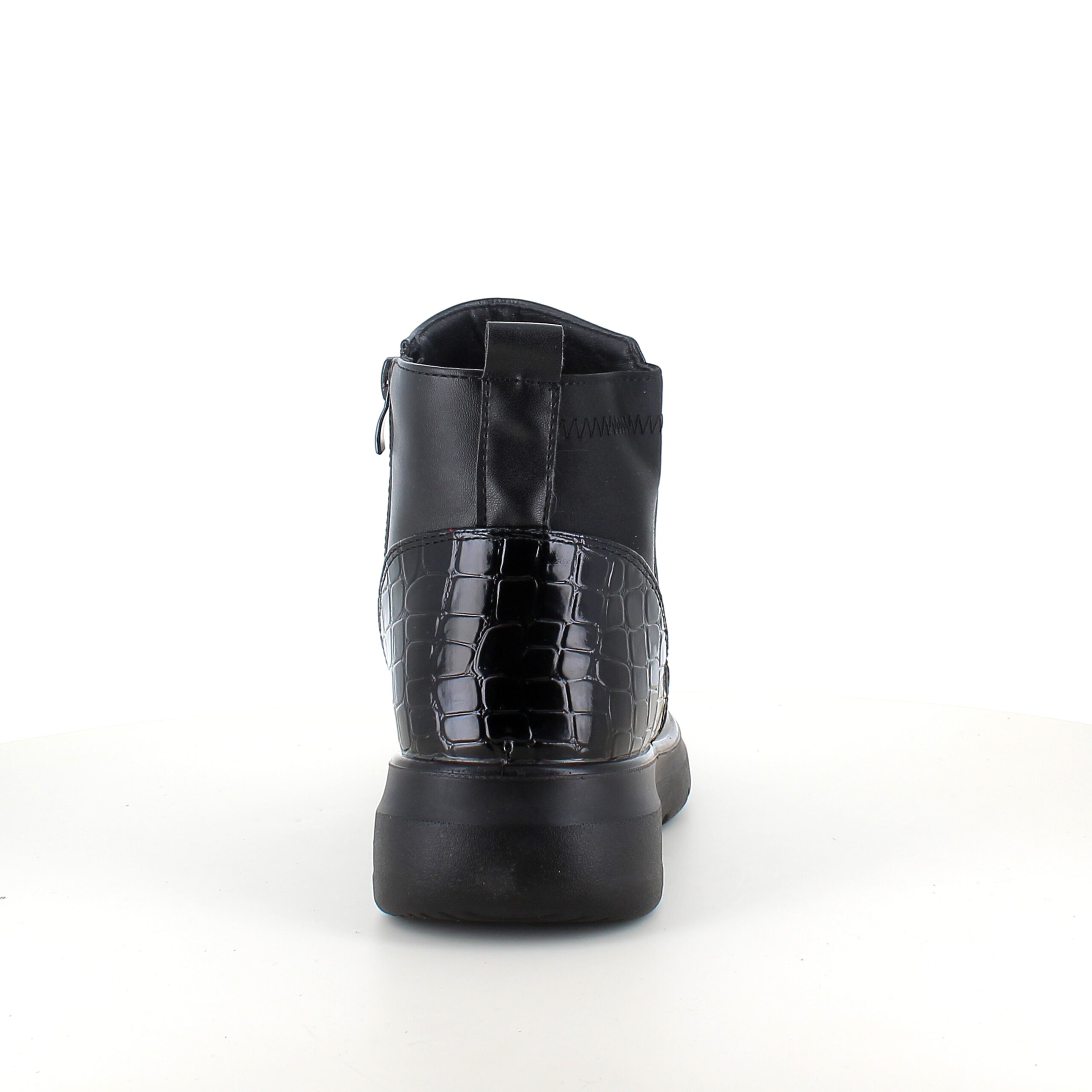 Svart støvel med glidelås